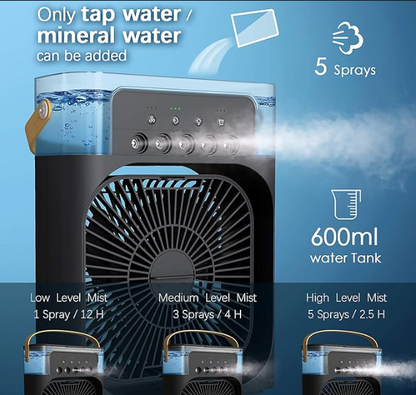 Ventilador-Humificador-Luz de habitación 3 en 1